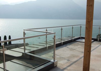 PARAPETTI_BALCONE_MODERNI_RICERCATO_VETRO_ACCIAIO_INOX_DIETRE_SRL
