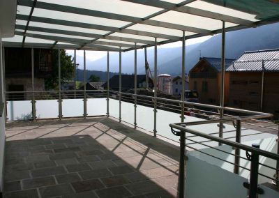PARAPETTI_BALCONE_MODERNI_RICERCATO_VETRO_ACCIAIO_INOX_DIETRE_SRL