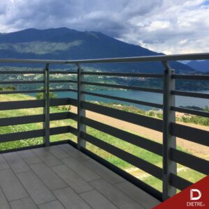 casa sul lago parapetti in alluminio dietre srl