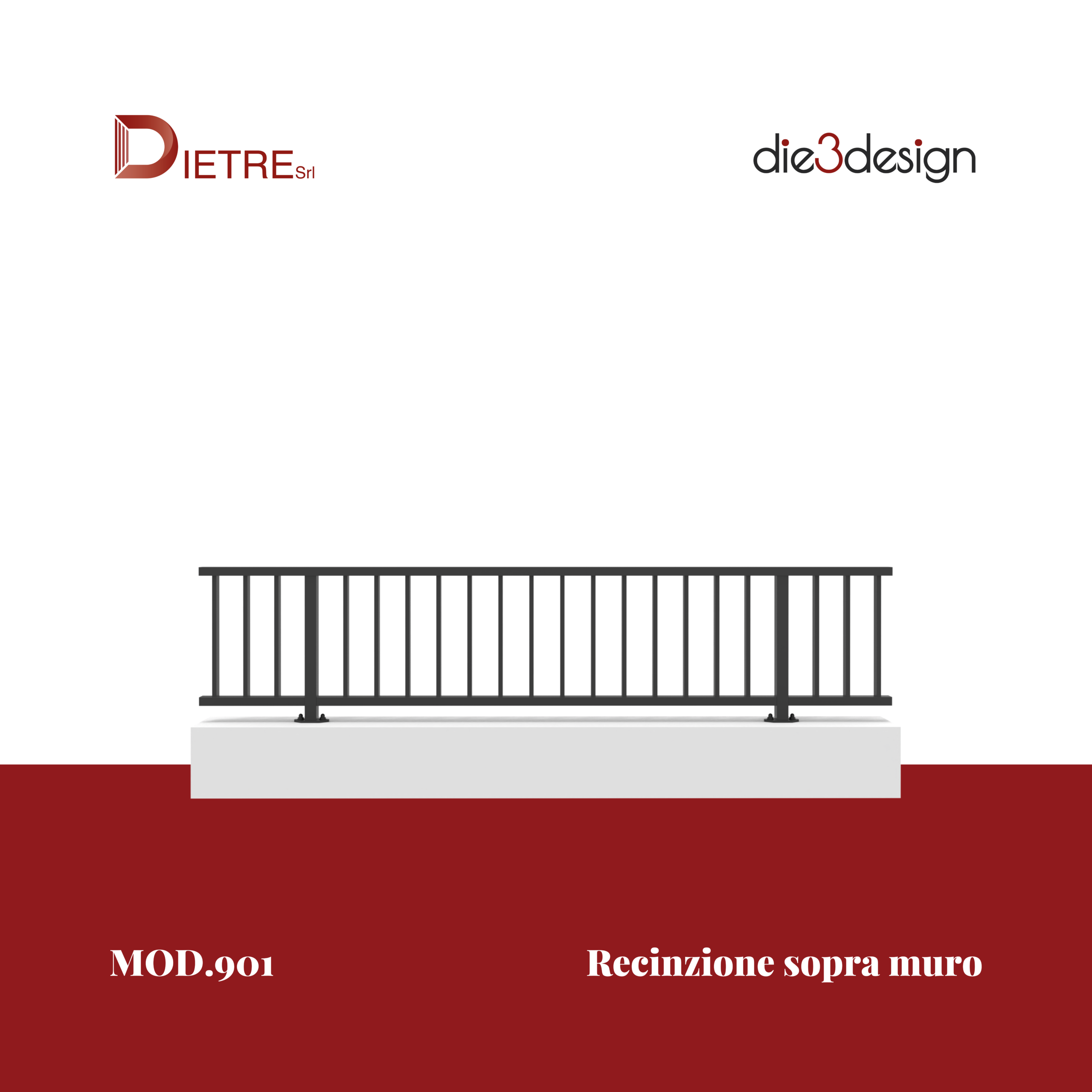 MOD.901 recinzione in alluminio moderna minimale