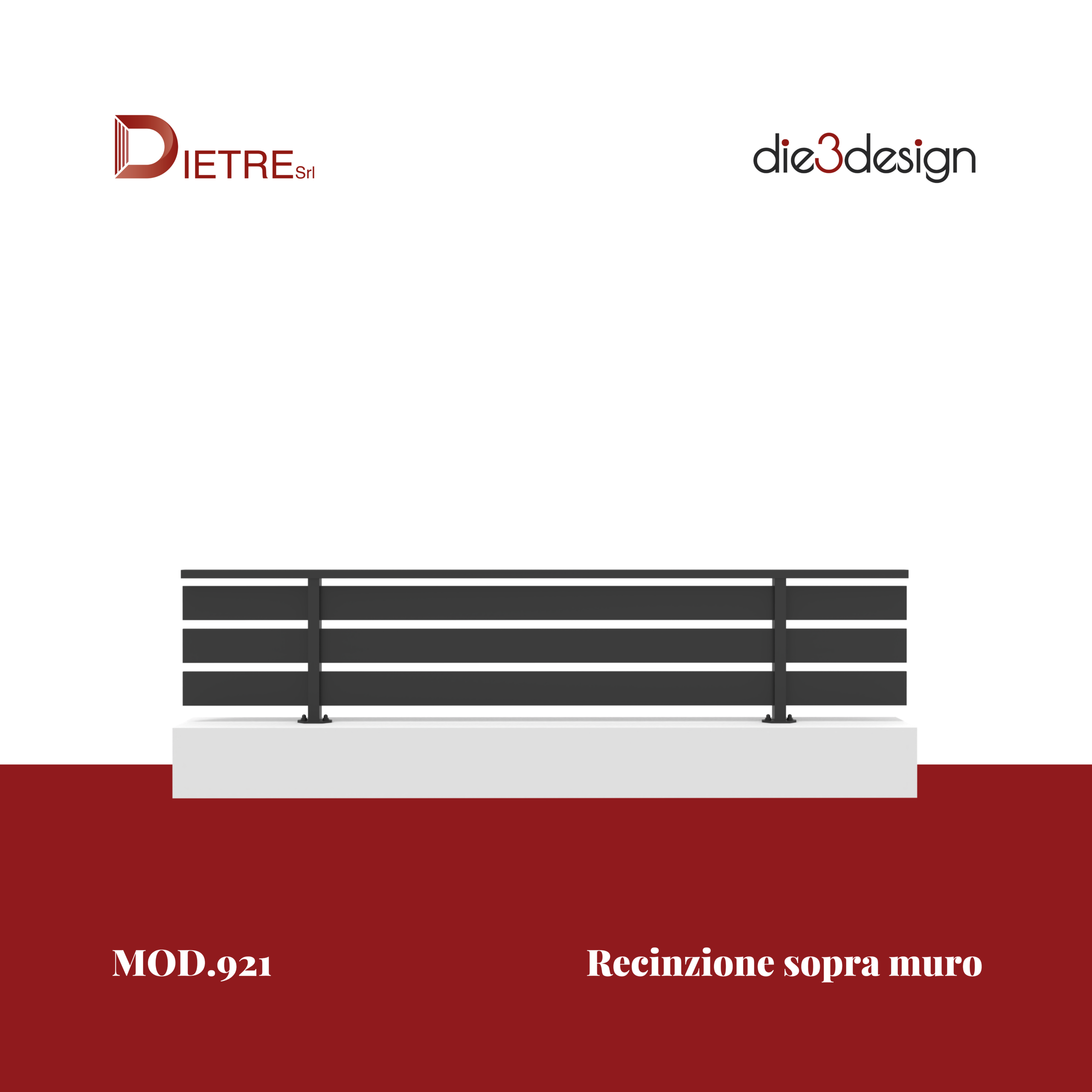 MOD.921 recinzione in alluminio moderna minimale