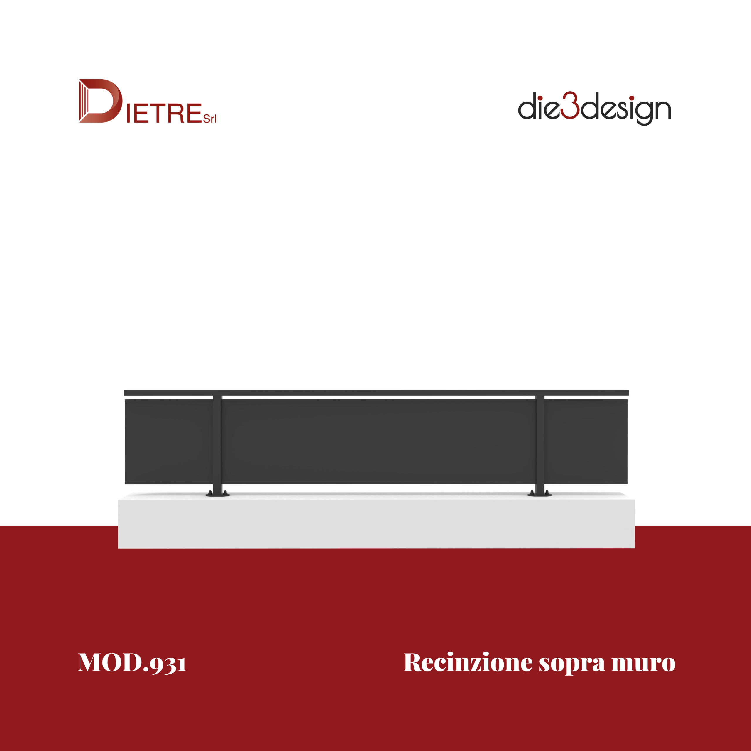 MOD.931 recinzione in alluminio moderna minimale
